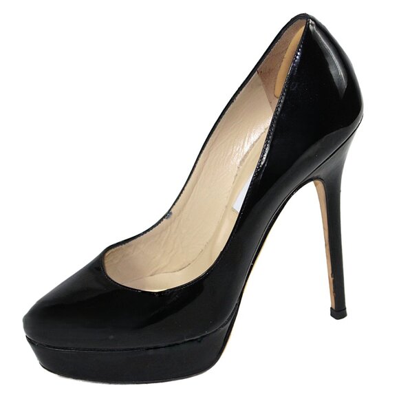 Jimmy Choo Cosmic Black Patent Leather Closed Toe Platform Stiletto, Size 36 (6) - Picture 4 of 9